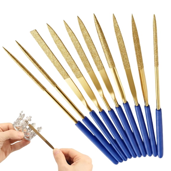 10 Pcs Miniature and Model Files Miniature Hand Tools 0.2x5.51 inch for 3D Prints, Metal, Plastic and Resin