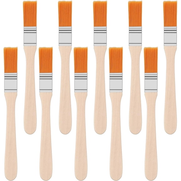 10 Pcs Small Paint Brush for Walls, 1 Inch Touch Up Paint Brushes Prune Painting Tool Paints and Chip Brushe Angle Brushes for Stains, Varnishes, Watercolor, Wood, Wall, Furniture
