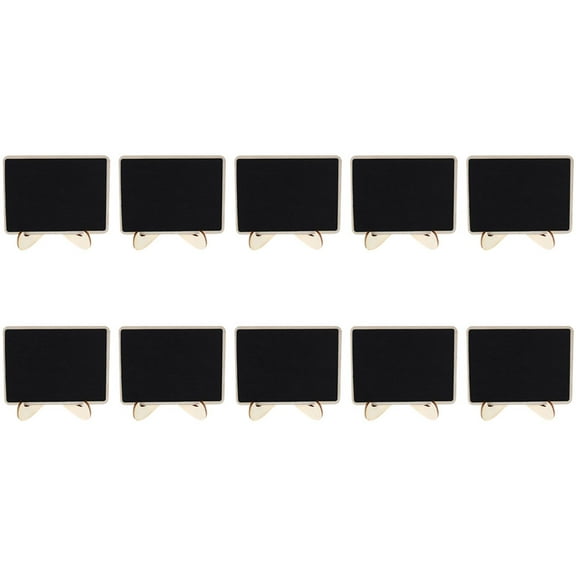 NIAIZEK Black Wooden Mini Chalkboard Table Tent Signs 10pcs for Home Office Party Wedding Decoration