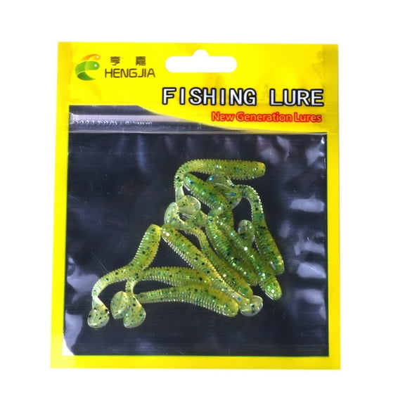 10 Pcs Soft Fishing Lures,Plastic Fishing Bait T-Tail Grub Worm Baits Fish Tackle Accessory,5CM,A