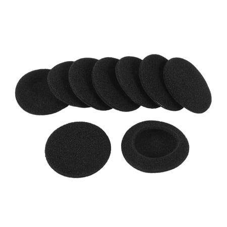 Unique Bargains 10pcs Black Soft Sponge Ear Pads Cover for 6cm OD Headset Headphone