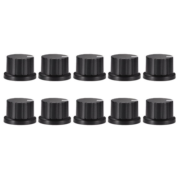 10 Pcs Speaker Effect Pedal Amplifier Black Potentiometer Knob White Mark 24mm Dia 15mm Height