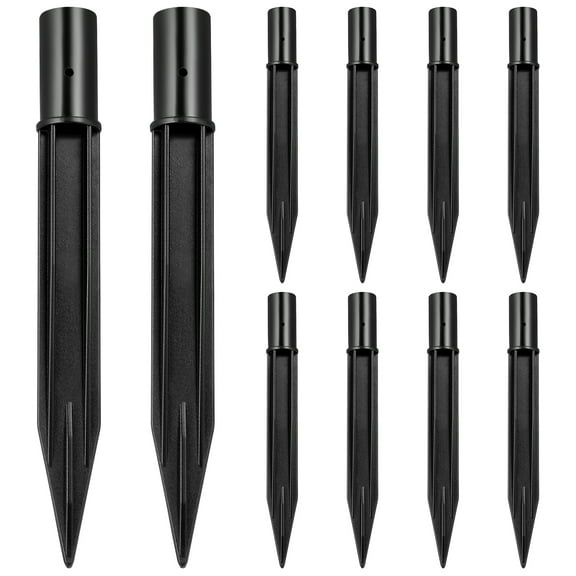 10 Pcs Solar Spike Lights Replacement Stakes for Outdoor Landscape Lighting, Plastic and Metal Ground Stakes