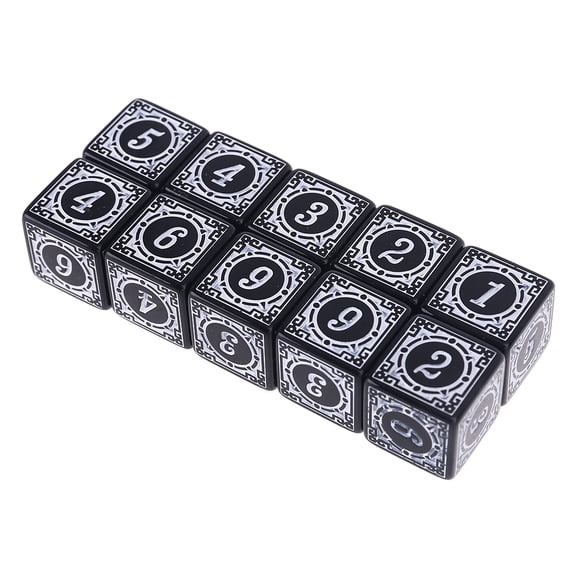 10 Pcs Square Edged Six Sided Dices Role Playing Game Dices Math Counting Teaching Tool for Board Game, , Party