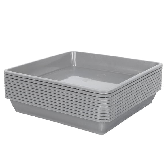 Set of 10 Square Plant Pot Saucers with Water Drainage for Indoor and Outdoor Gardening, Flowerpot Base Trays