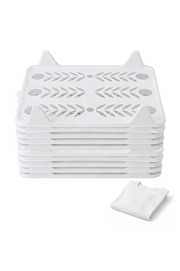 10 Pcs Stackable Clothes Folding Boards, 13 x 10 in T Shirt Organizer for Efficiently Folding, Lightweight, Long-lasting Plastic Shirt Folder Board, Space Saving and Easy to Clean