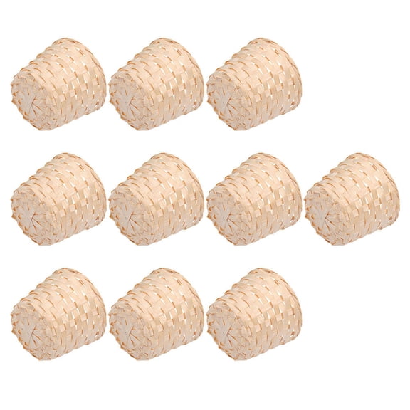 Set of 10 Khaki Storage Baskets for Bedroom, Synthetic Material, Elegant Design for Home Organization