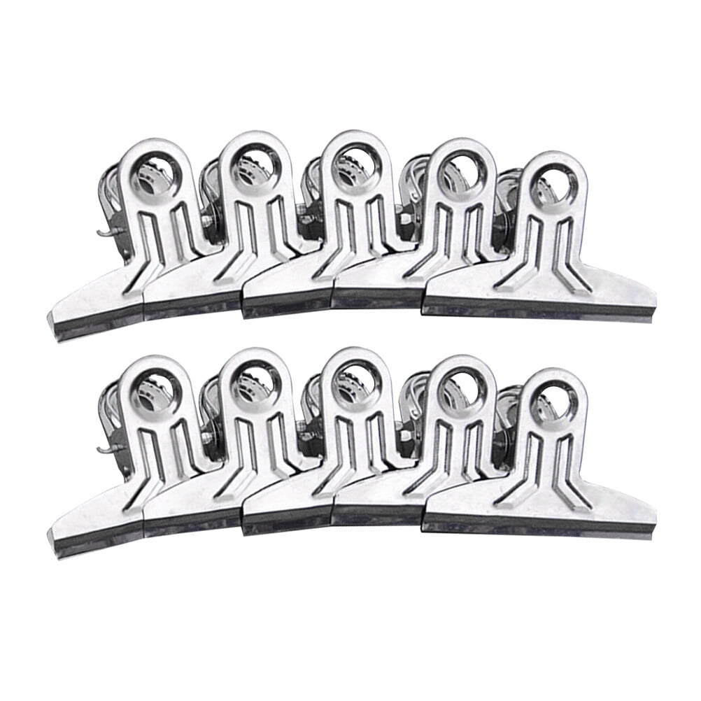 10 Pcs Stainless Steel Chip Bag Invoices and Notes Clips for Storaging and Air Tight Seal Grip
