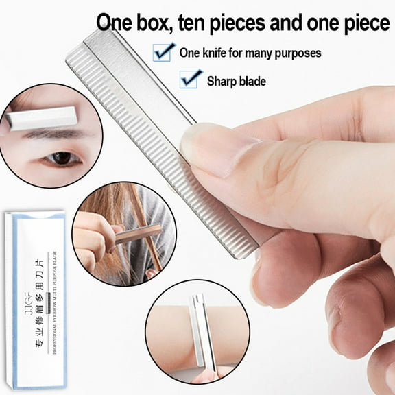 10 Pcs Stainless Steel Eyebrow Tools Blade Set - Precision Facial Hair Trimming, Stainless Eyebrow Shaper, Professional Makeup Tools For Women And Men, Portable Beauty Grooming Kit Fo Anatomy Models