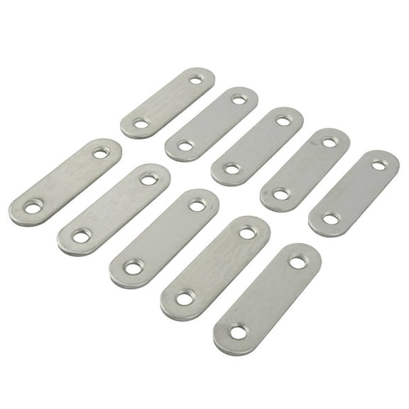 10 Pcs Stainless Steel Flat Straight Brace Bracket Mending Repair Plate Fixing Connection Plate for Furniture Repair Parts