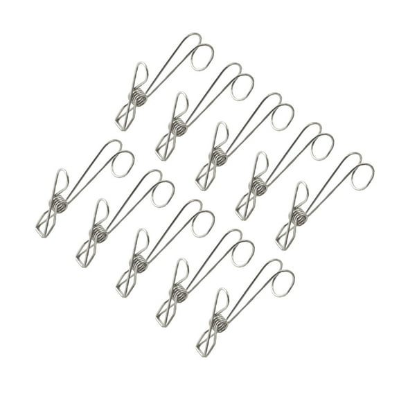 GOOHOCHY Small Metal Clips Steel Users Laundry 10Pcs 4.3x0.8x0.6in