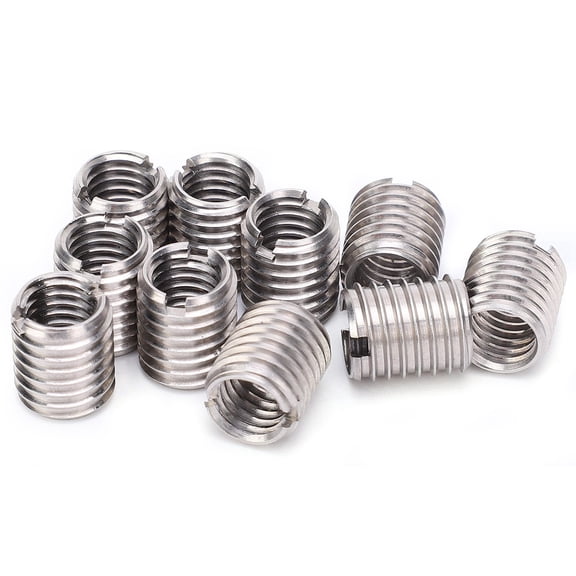 10 Pcs Stainless Steel Insert Nut Thread Repair Sleeve Threaded Bushing Screw Reducing Conversion Tool Hardware Threaded Inserts For Thread Repair M8 x 1.25 To M10 x 1.5 Length 0.5 inches / 12 mm