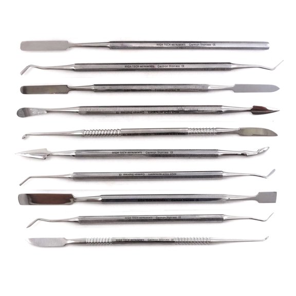 10 Pcs Stainless Steel Wax Carvers Tools Double Ended Carving Spatulas For Clay Modelling Sculpting