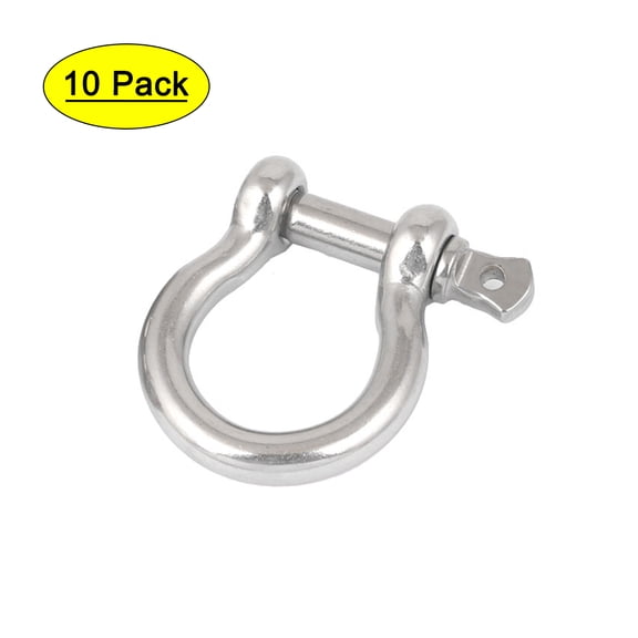 10 Pcs Stainless Steel Wire Rope Fastener Bow Shackles 5mm Thread