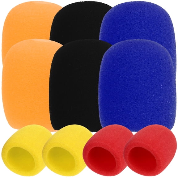 10 Pcs Phone Mic Lapel Microphone Case Stage Microphone Covers 6x7.6cm