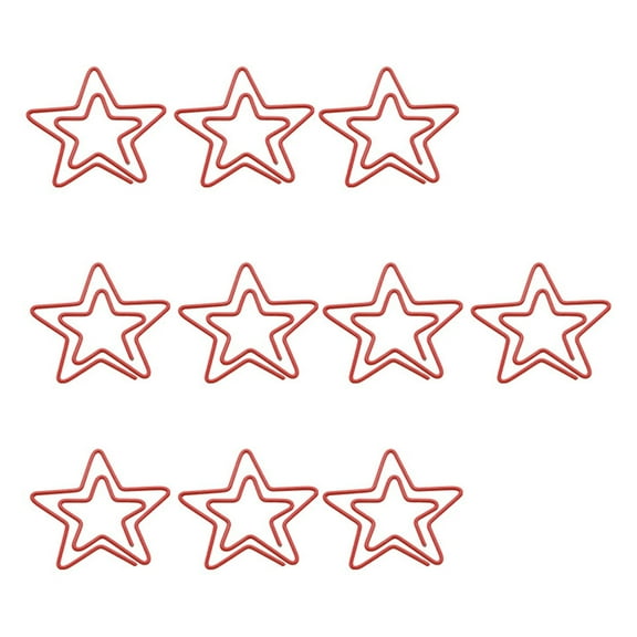 10 Pcs Star Shape Paper Clips Small Bookmarks Planner Clips Letter Clips Decorative Paper Clips Office Supplies