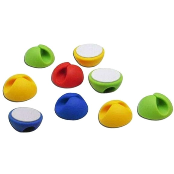 NICERIO 10Pcs Cable Storage Manager with Adhesive Clips for Desk Cable Fixation Assorted Colors