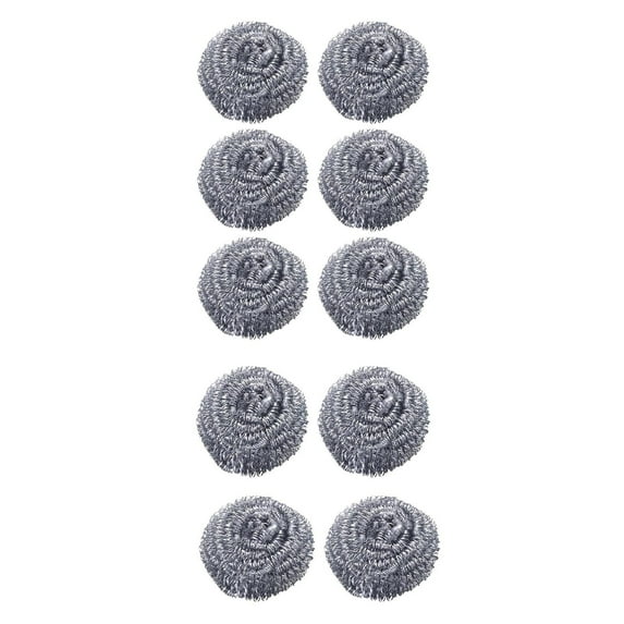 10 Pcs Steel Wool Scrubber, Metal Dish Scrubber Scouring Pads, Stainless Steel Wire Ball, Cleaner Kitchen Gadgets, Stainless Steel Scouring Sponge for Dishes Pots Pans Wash Cleaning
