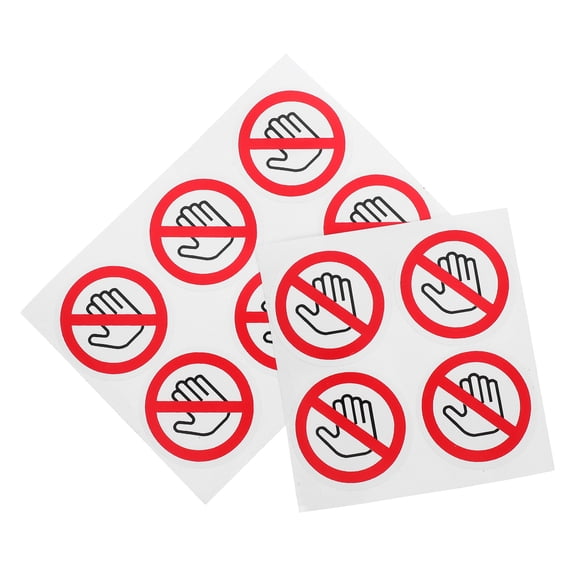 10 Pcs Stickers Do Not Touch Warning Signs 5.00X5.00X0.01CM