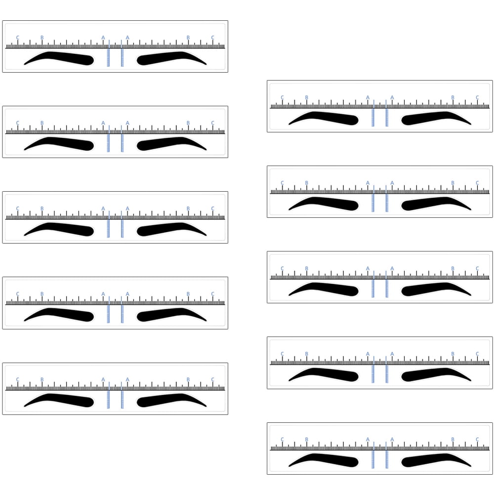 Pcs Stickers Eyebrow Measuring Tool Transparent Ruler Brow Template Measuring Ruler Shape