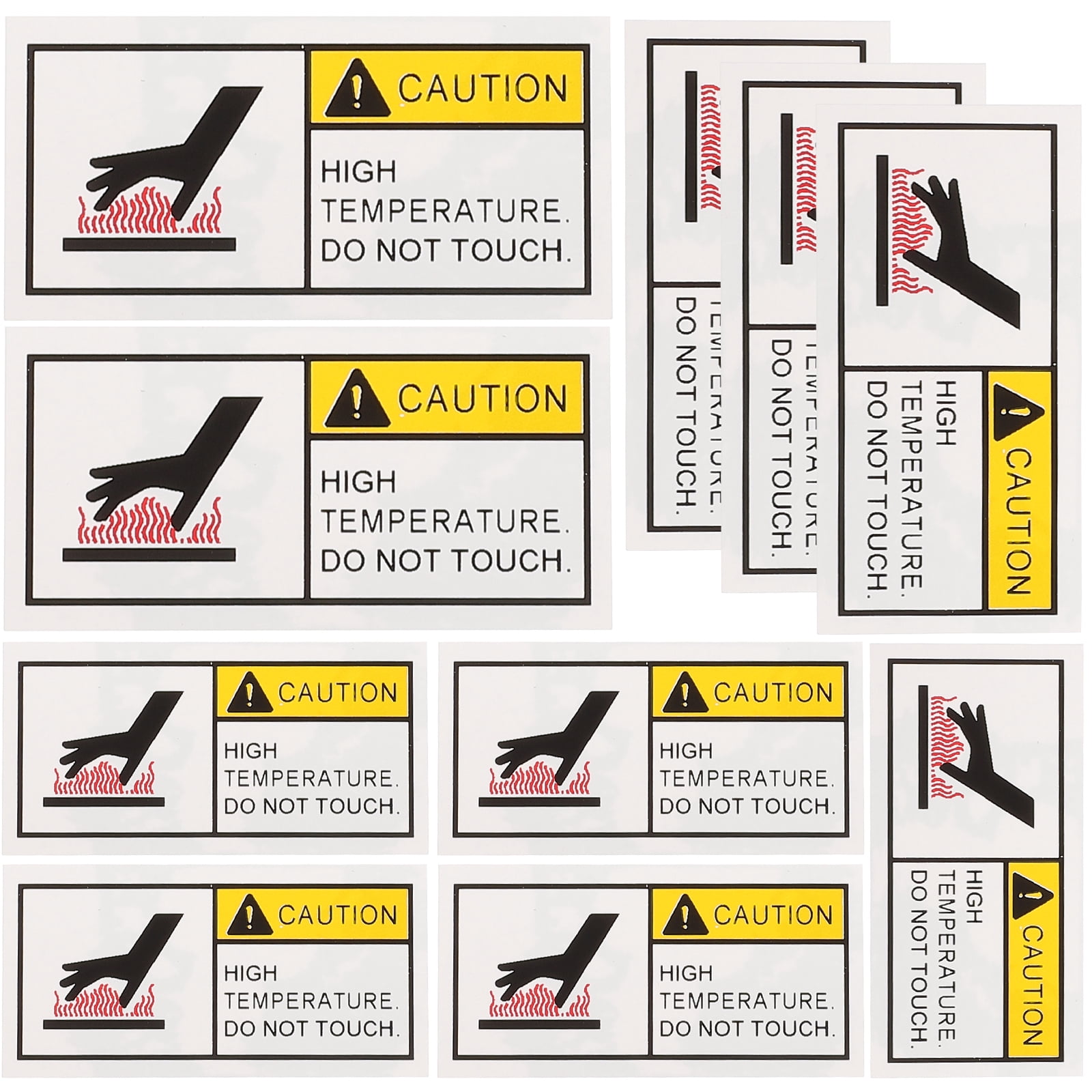 10 Pcs Stickers Industrial Hot Surface Warning Labels Careful with