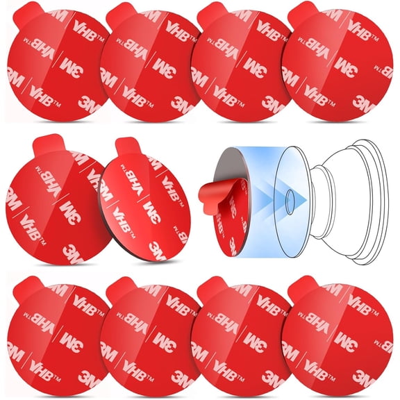 10 Pcs Sticky Pads for Pops Socket Base: 1.38" Round Strong Adhesive Repacement Doube Sided Tape for iPhone Popgrips, Ce Phone Grip & Ring Hoder, Very High Bond Circe Sticker 35mm
