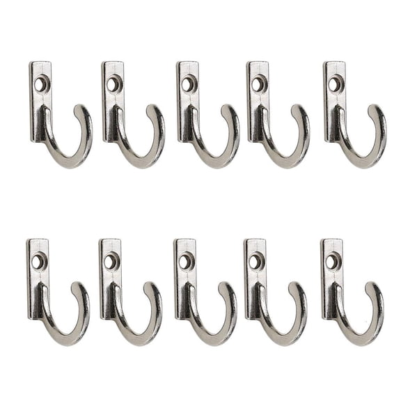 10 Pcs Storage Rack Single Prong Hook Bronze Silver for Coats Hats Cloth Hanger Towels Keys Size Wall Mounted Retro Cloth Hanger