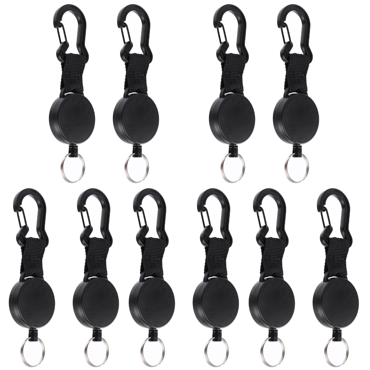 10 Pcs  Stretchable Key Ring Anti-lost Carabiner Key Chain Hanging Buckle Keychain Climbing Accessory