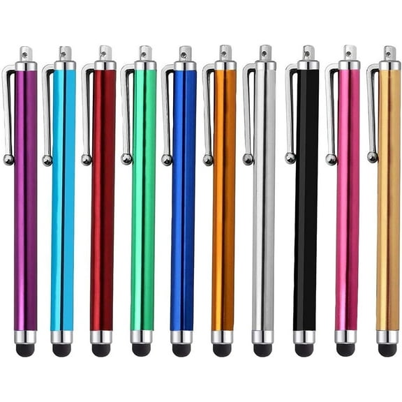 10 Pcs Stylus Pens for Touch Screens, Universal Capacitive Stylus Touch Screen Pens Compatible with iPad iPhone Samsung Tablet Laptop and Other Smart Devices (10 Colors)