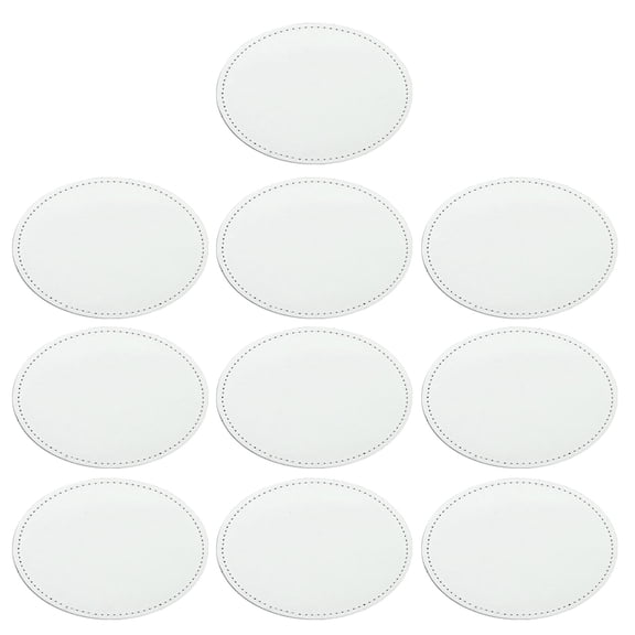10 Pcs Sublimation Iron on 8 Shapes Leather Hat for Hat Shirt Dress Sweater Jeans
