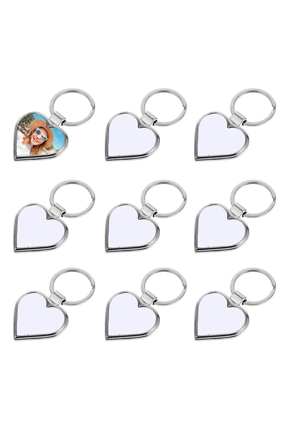 Raindrops 10pcs Blank Keychain Pendants for Sublimation DIY Metal Key Ring Supplies
