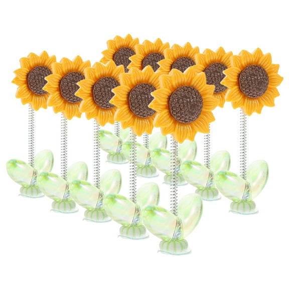 10 Pcs Sunflower Car Dashboard Decorations Shaking Sunflower Bobblehead Car Decor For Women Girl Car Interior Desk Ornaments