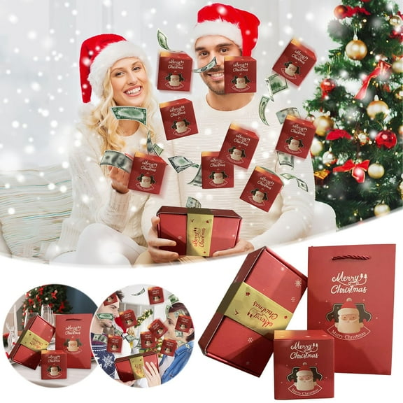 10 Pcs Surprise Gift Box Explosion For Money - 2024 Merry Christmas Surprise Gift Boxes, Folding Explosion Gift Box, Gift Boxes With Lids, Christmas Boxes Explosion Gift Box, Money Gift Boxes