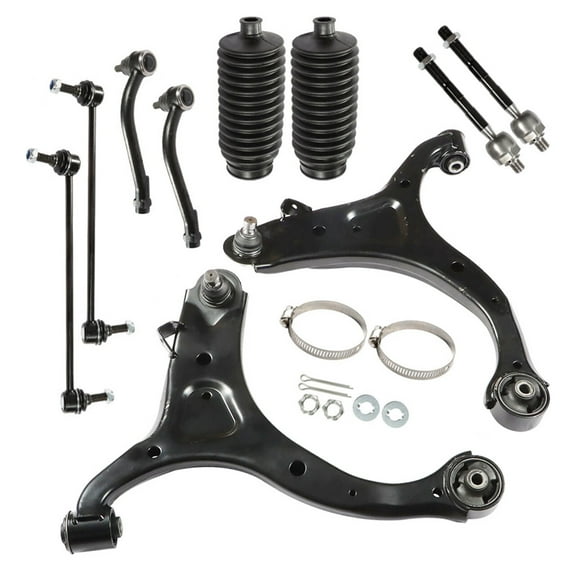 10 Pcs Suspension Front Lower Control Arm Sway Bar Link Boots Kit Fit for Hyundai Santa Fe 2007-2012, Kia Sorento 2011-2013