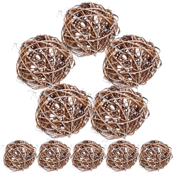 10 Pcs Takraw Decoration Christmas Rattan Decor Decorative Rattan Wicker Balls