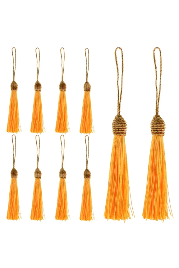 Craft Tassels Mini Golden Polyester 10Pcs 5.9X0.5In