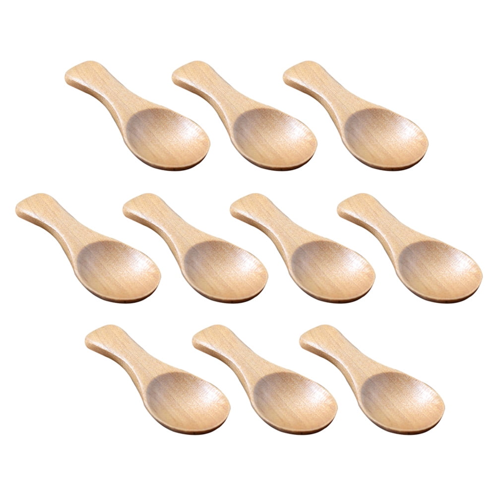 10 Pcs Tea Scoop Wooden Salt Spoon Tea Spoon Scoop Salt Spoon Short