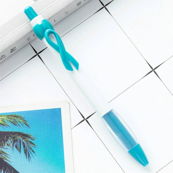 Dispowreath 48 Pcs Colorful Ribbon Pens Cancer Awareness Ballpoint Pens