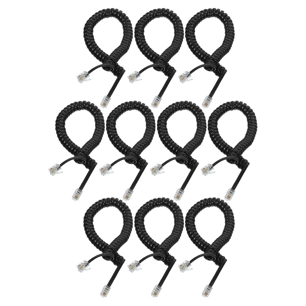 10 Pcs Telephone Line Black Phone Phones Coiled Cords for Telephone