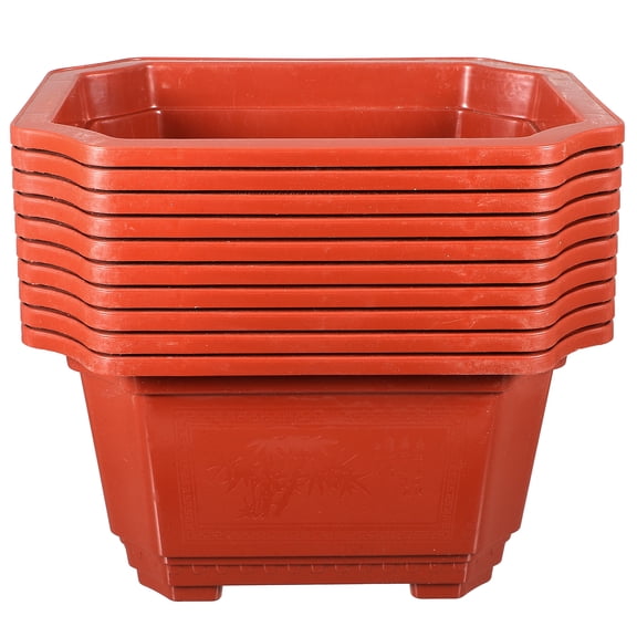 10 Pcs Terracotta Pots Flowerpot Rectangular Office
