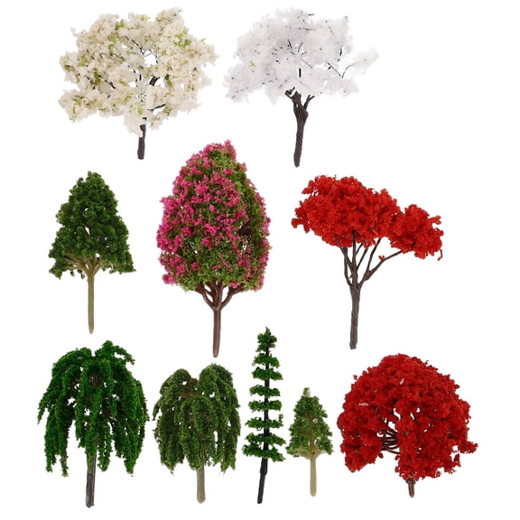 10 Pcs Miniature Plants Simulated Trees for Landscape, Diorama, Model Train, and Garden Decoration