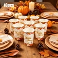 thumbnail image 1 of 10 Pcs Thanksgiving Disposable Paper Cups, Pumpkin Maple Leaf Printed Fall Table Drinkware for Holiday Dinner Party Gathering Festive Table Decor, 1 of 6
