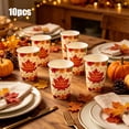 thumbnail image 1 of 10 Pcs Thanksgiving Disposable Paper Cups, Pumpkin Maple Leaf Printed Fall Table Drinkware for Holiday Dinner Party Gathering Festive Table Decor, 1 of 6