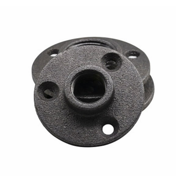 10 Pcs Threaded Floor Flange Wall Mounted Pipe Fittings Floor Flange 6.66.5CM Black