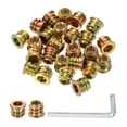 thumbnail image 1 of 10 Pcs Threaded Insert for Wood, 1/4 - 20 Threaded Studs 10mm Length, Gold, 1 of 6