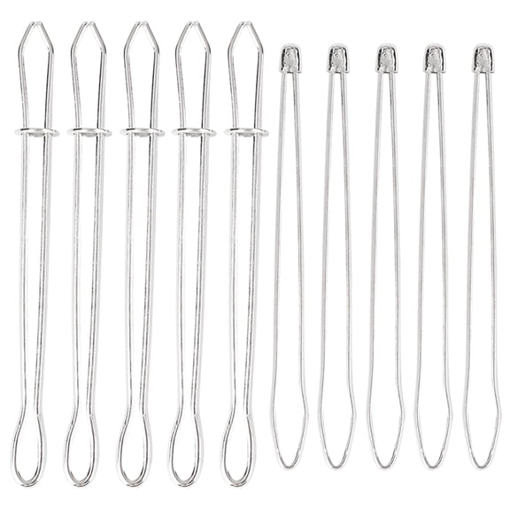 Sewing Loop Threader Threading Tools for Crafts with Nickel Plated Iron Material Silver Color 10pcs