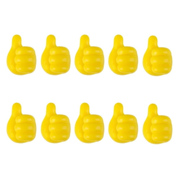 10 Pcs Thumb Cable Holder Clips | Creative Multi-Function -Adhesive Silicone Thumb Cord Organizer Clips for Desktop USB Charging Cable Nightstand Power Cord Cable Wire Home (Yellow)