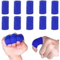 thumbnail image 1 of 10 Pcs Thumb Splint Brace Support,Bexikou Elastic Compression Finger Protector,Finger Protector Sleeve for Pain Relief, Arthritis, Trigger Finger, Sports, Basketball, Baseball (Blue), 1 of 7