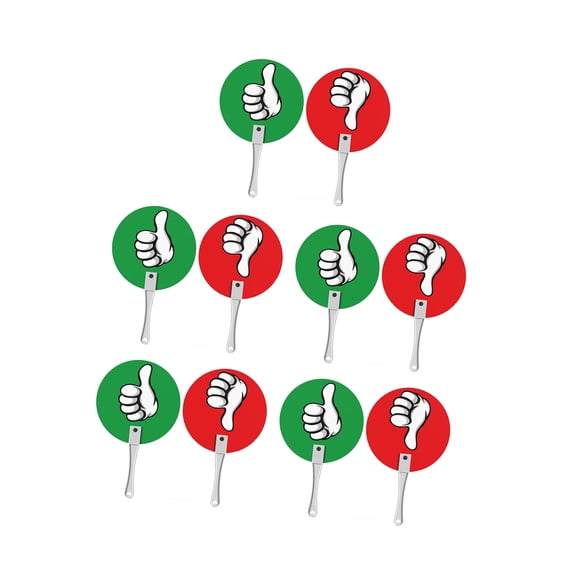 10 Pcs/Set Thumb Up Thumbs Down Paddles for Classroom Teacher Auction Signs Yes Not Paddles True False Paddle