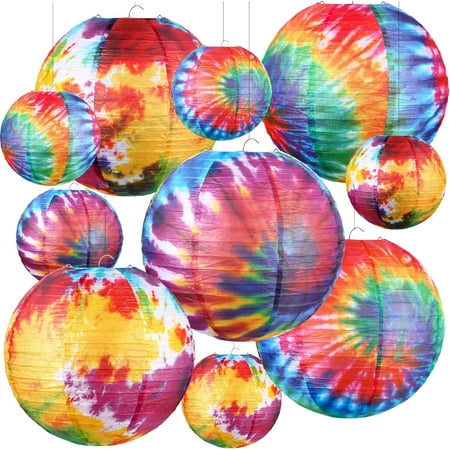 10 Pcs Tie Dyed Paper Lanterns